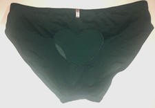 Victorias Secret BLUSH LOVE Green Mesh Heart Bikini Panty Size M Sheer Cut Out