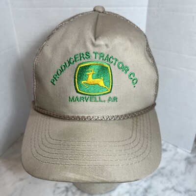 John Deer Hat Snapback Producers Tractor Co Marvell Arkansas Rope Vintage OC Ok
