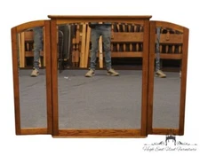 VINEYARD FURNITURE Solid Oak Early American Rustic Style 56? Tri-View Dresser...