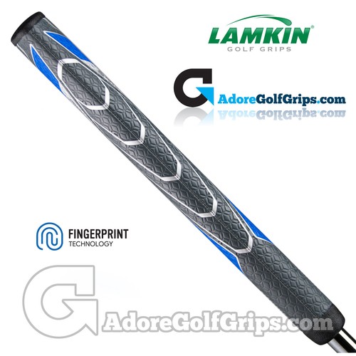 Lamkin Sink Fit Midsize Pistol Polyurethane Putter Grip - Blue / Silver + Tape - Picture 3 of 5