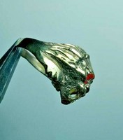 ANCIENT ROMAN BRONZE RING LION HEAD FACE RING RARE ARTIFACT AUTHENTIC