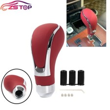 Universal Red Leather Automatic Car Shift Knob Manual Gear Stick Shifter Lever