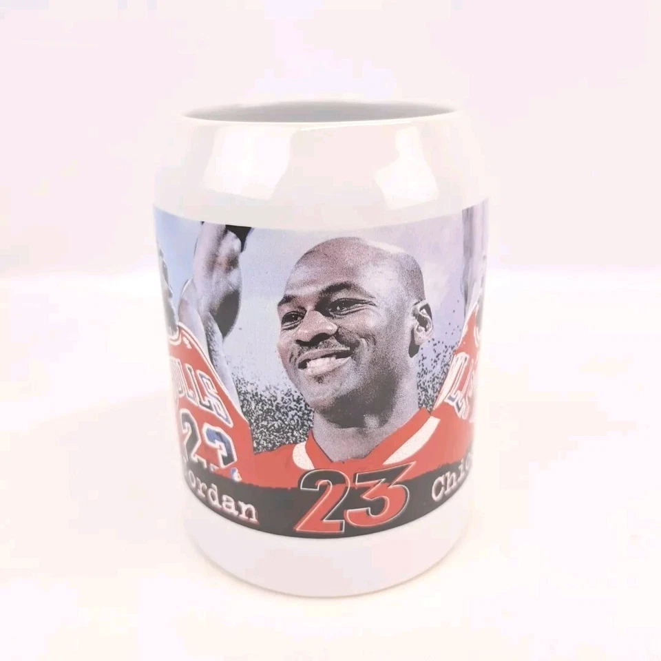 Taza conmemorativa Michael Jordan Tankard Avon 23 cubierta superior NBA Chicago Bulls Foto 3 de 4
