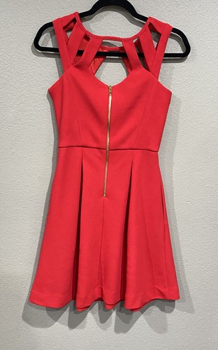 Vestido de patinador Betsey Johnson con bolsillos talla 2 con recorte rojo - Imagen 10 de 11