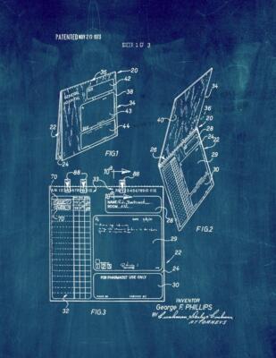 Script Pad Completed Hospital RX Script Pad Patent Print Midnight | eBay