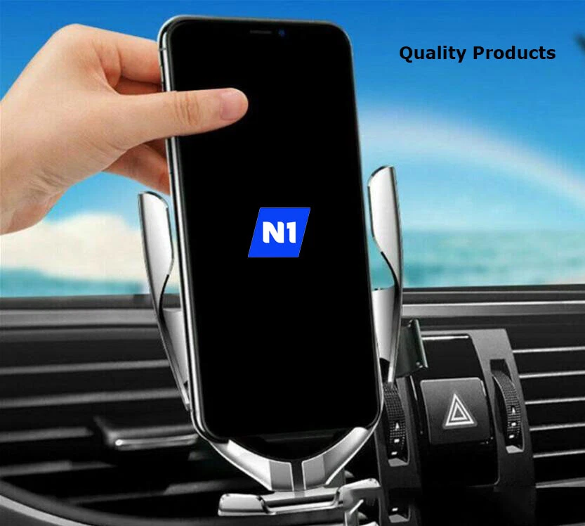 Soporte cargador inalámbrico automático de sujeción inteligente para teléfono de automóvil 10 W Foto 3 de 4