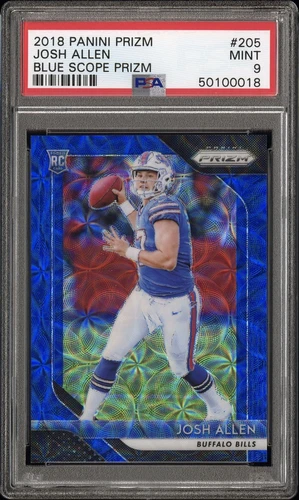 2018 Panini Prizm JOSH ALLEN #205 Blue Scope Prizm #98/99 Rookie RC PSA 9 Mint!