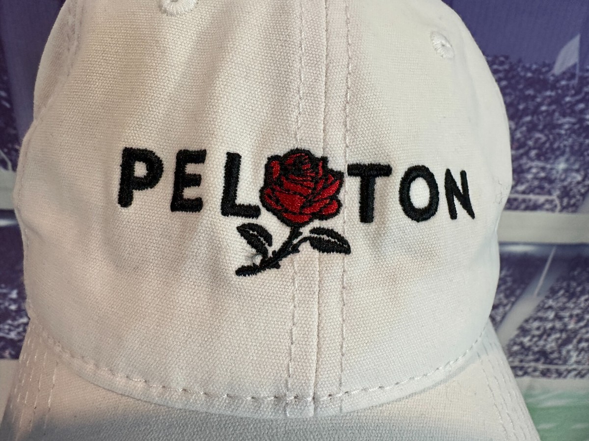 Peloton Rose Adjustable White Hat Cap Exercise Strapback 