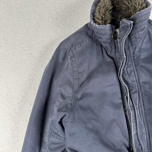 Abercrombie Fitch Adirondack Jacket Men’s Medium Blue Heavyweight Faur Fur Lined - Picture 6 of 23