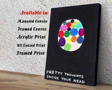 David Shrigley Thoughts Art Print | Mounted Canvas | Framed Canvas |Acrylic