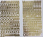 Two sheets Gold Numbers Letters Alphabet Scrapbook Craft Stickers