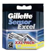 Pack XXL 20 Lames GILLETTE "SENSOR EXCEL" Recharges Rasoir Rasage Lot Gilette 3