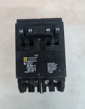 Homeline HOMT215240 Quad 2 Pole 15/40Amp 120 240V Plug In Tandem Circuit Breaker