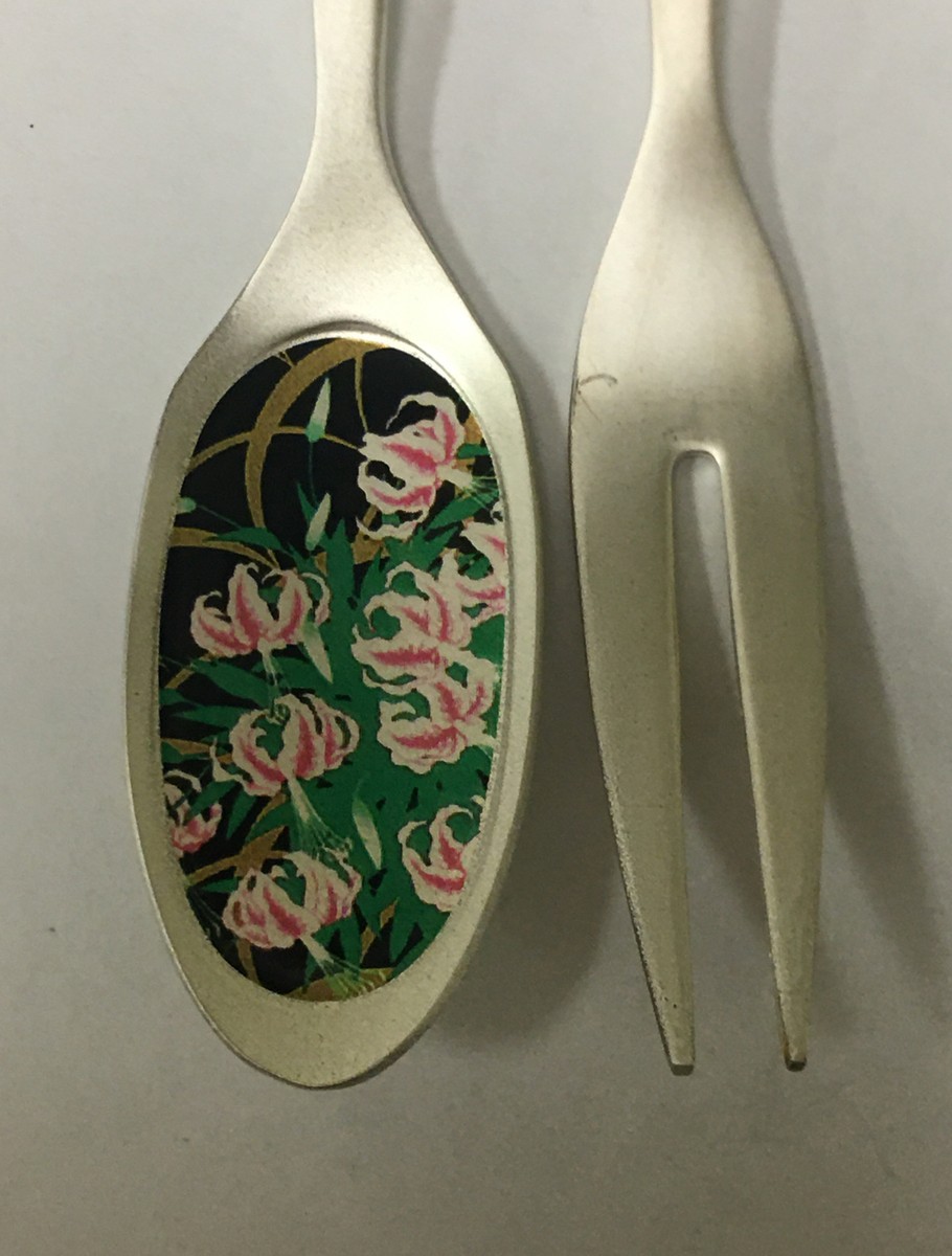 Vintage Spoon Fork Set Collectible Ichiro Tsuruta 5.5/8” Enamel | eBay