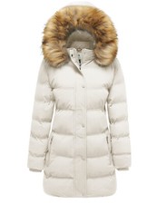 WenVen Women's Winter Long Puffer Coat Parka Jacket with Faux Fur Removable Hood
