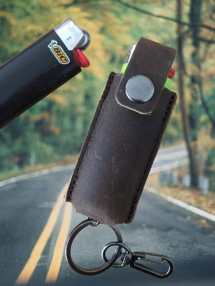Canvas Snap Lighter Holder Pouch Keychain &Clip Fits