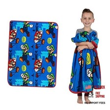 Kids Bedding Super Soft Plush Throw Blanket, 46 in x 60 in, Mario