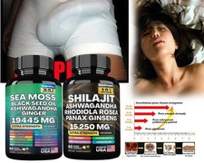 Sea Moss  Shilajit Black Seed Oil, Turmeric, Ashwagandha, Ginger, Vitamin D 