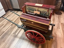 Vintage Spanish Enrique Salva Miniature Hurdy-Gurdy Street Piano Cart