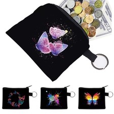 Canvas Coin Purse Bag Zip Coin Card Pouch Wallet Money Holder Bag Unisex In UK
