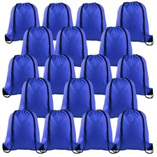 20Pcs Drawstring Backpack Bag Bulk Blue Drawstring Bags String Backpack Sport...