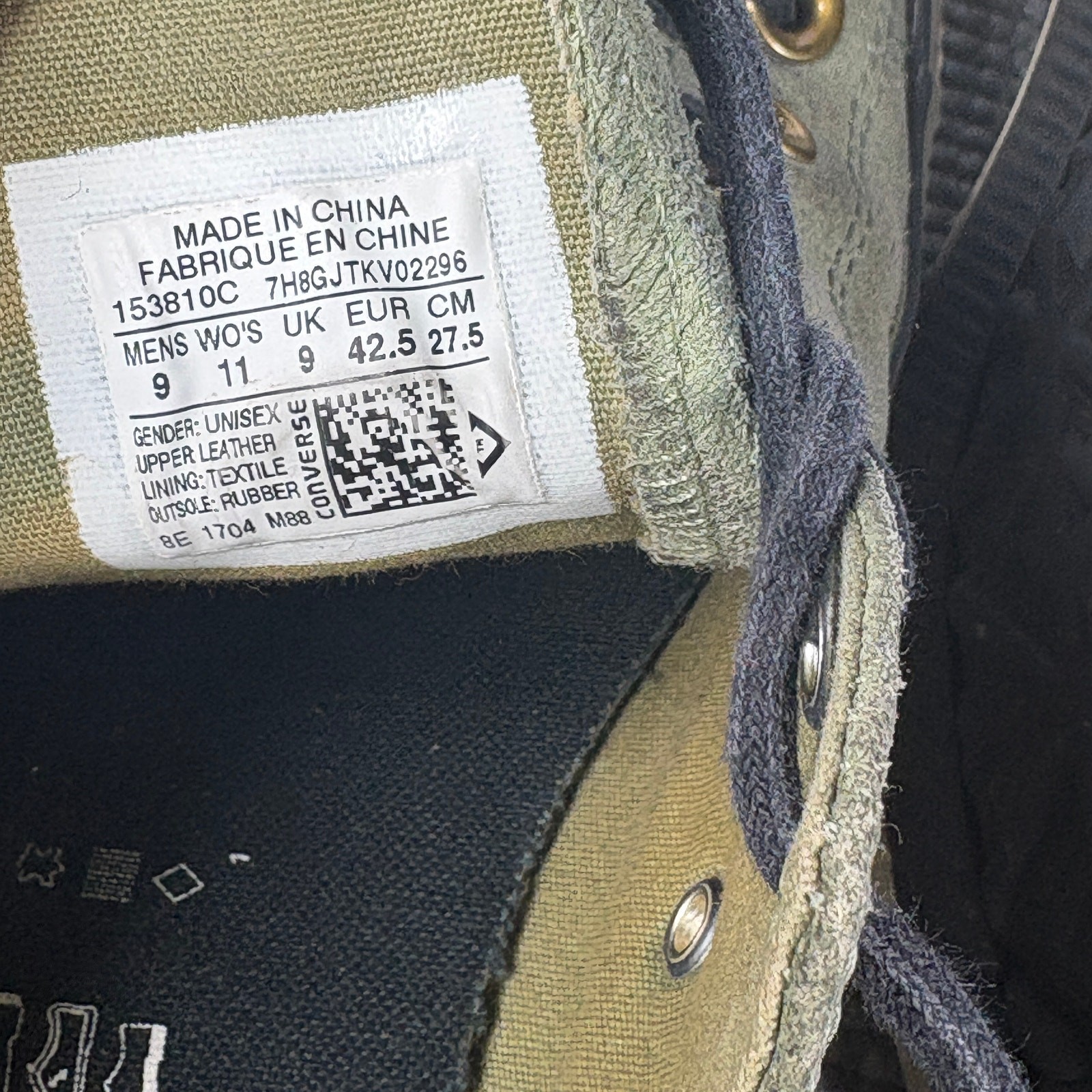 Converse Chuck Taylor All Star Sneakers Mens 9 Womens 11 Green Canvas Low Top  thumbnail 9