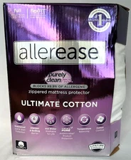 Allerease-Full Size-Ultimate Cotton Zippered Mattress Protector *NEW* Waterproof
