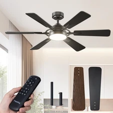 Ceiling Fans with Lights, 52 inch Ceiling Fan with Light and Remote Control, ...