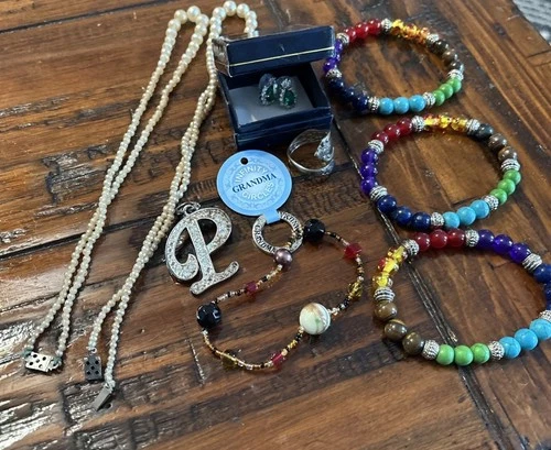 Vintage Estate Mixed Lot Costume Jewelry - Bracelets, Pearl Necklace, Earrings