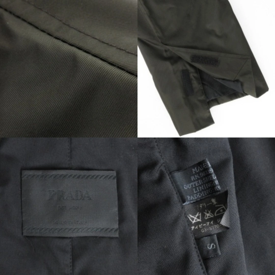 Prada Giacca Cappuccio Imbottito Nylon Portafoglio Incluso Verde Oliva S Capispalla AA U