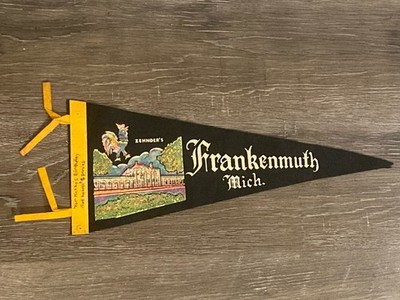 RARE Vintage Frankenmuth Michigan Zehnder's Soft Felt Pennant Flag