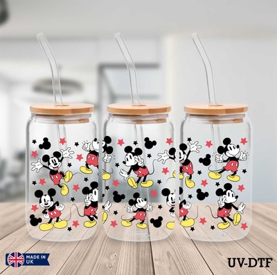Mickey Mouse UV DTF Aufkleber - 16 Unzen Libbey Dose Glasfolie yd333