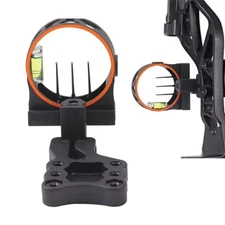 3-Pin Fiber Optics Bow Sight with Hi-Vis Level for Compound Bow Hunting Practice