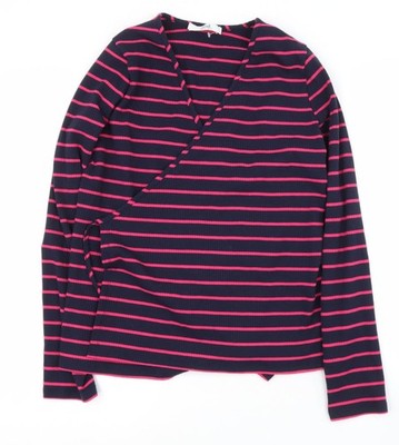 Damen UK Größe L Fund. Wickelpullover blau