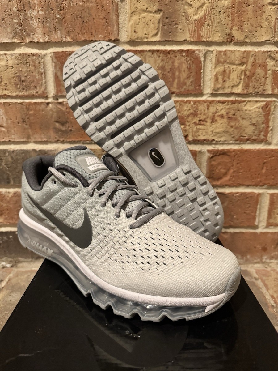 New 10 Nike Air Max 2017 Wolf Grey Pure Platinum 3M Sneakers