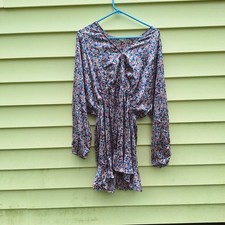 En Creme Dress Womens Sz L Boho Fairy Cottagecore Gypsy Festival Knee Length 
