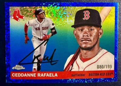2025 Topps Chrome Platinum #48 Ceddanne Rafaela Blue Mini-Diamond Ref #/199