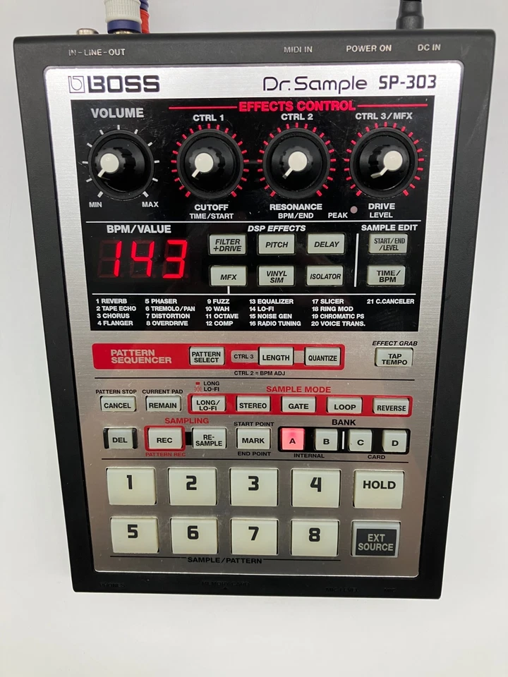 Boss SP-303 Dr. Sample 2004 w/Adapter + Memory Card Working CS91034 - Image 2 of 4
