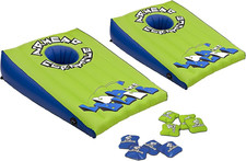 Inflatable Pool Cornhole Set 37x26 Inches PVC Floating Game Tethered Yard Kids