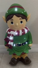 Plow & Hearth Lighted solid /twinkling ELF Boy 18” Indoor/Outdoor RETIRED QVC