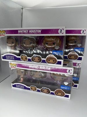 4x Funko Lot Multiple: Whitney Houston 3-Pack - Walmart (Exclusive) Damaged Box