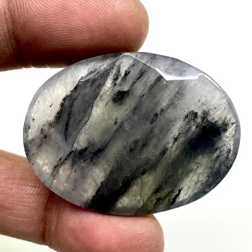 126.80 Cts Natural Rutile Quartz 41x31mm Oval Cut Loose Untreated Gemstone - Picture 10 of 21