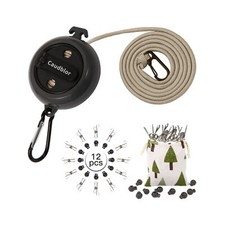 Portable Travel Clothesline Cord, Caudblor Adjustable 33ft Camping Clothes li...