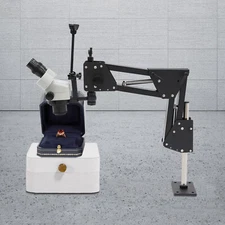 7x-45x Zoom Micro Inlaid Mirror Multi-directional Microscope+Stand Jewelry Tool/