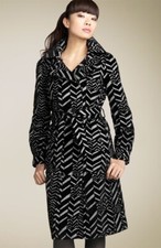 L.a.m.b. Escape Herringbone Trench Coat Size 0 Xs Black Gray Jacket Vtg Lamb Y2k