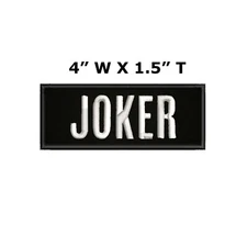 JOKER Patch 4" Embroidered Iron-On Applique For Clothing Vest, Retro Biker Badge