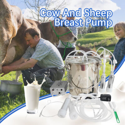 Cow Goat Milking Machine Goat Milker 5L 304 Stainless Steel Bucket Portable