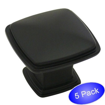 *5 Pack*  Cosmas Cabinet Hardware Flat / Matte Black Knobs #4391FB