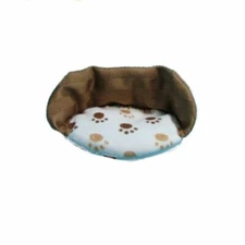 DOLLHOUSE Cushioned Dog Sleeper Bed Paw Print Design 1:12 Doll House Miniature