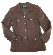 Vintage DKNY Women s Brown 100% Linen Blazer/...